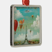 Balloon über Paris Silbernes Ornament (Rechts)