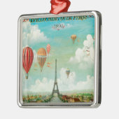 Balloon über Paris Silbernes Ornament (Links)