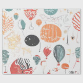 Balloon Watercolor Celebration Geschenkpapier (Flach)