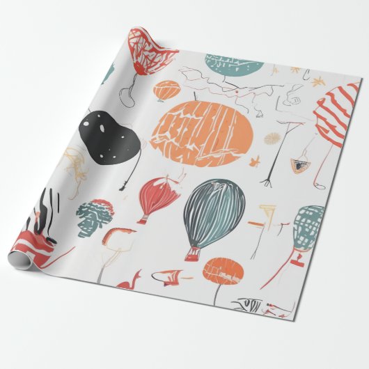 Balloon Watercolor Celebration Geschenkpapier (Ungerollt)