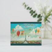 Ballooning über Paris Vintage Reisekarte Postkarte (Stehend Vorderseite)