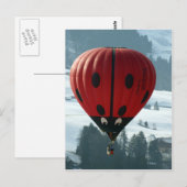 Ballooning With Lady Bug Postkarte (Vorne/Hinten)