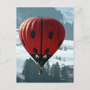 Ballooning With Lady Bug Postkarte