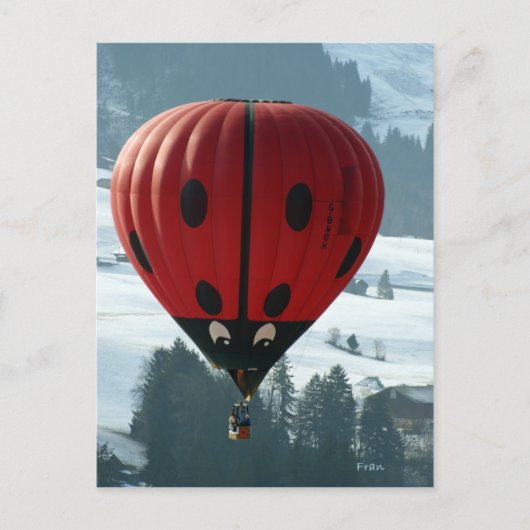 Ballooning With Lady Bug Postkarte (Vorderseite)
