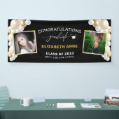 Balloons 2 Fotos Schwarzer Glückwunsch Graduate Banner (Messe)