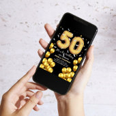 Balloons 50 Years Birthday Invitation Einladung