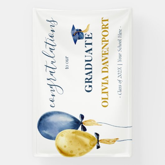 Balloons Abschluss Glückwunschs Banner (Vertikal)