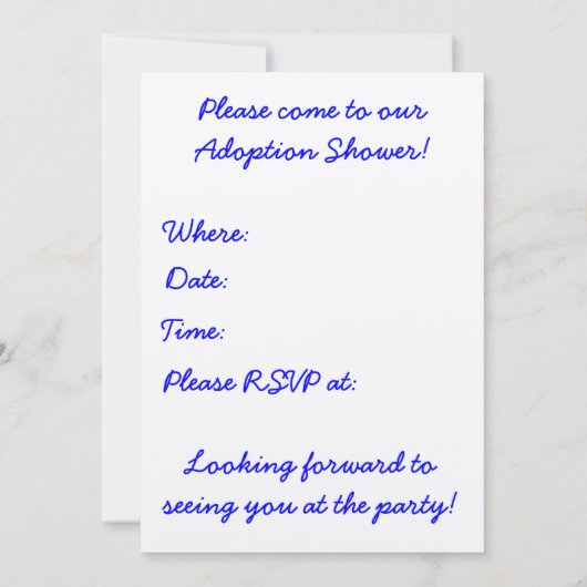 Balloons Adoption Dusche Einladung (Rückseite)