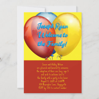Balloons Adoption Party New Son Einladung