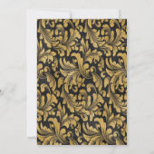 Balloons, alte Gold-Wirbel Schwarze Rente Einladung (Rückseite)