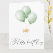 Balloons and Bow Happy Birthday Greeting Card Karte (Gelbe Blume)