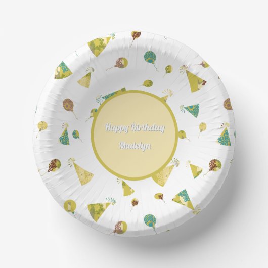 Balloons and Party Hats Silhouette Pattern Pappteller (Vorderseite)