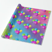 Balloons auf Regenbogen Wasserfarbe Abstrakt Geschenkpapier (Ungerollt)
