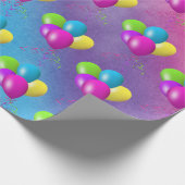 Balloons auf Regenbogen Wasserfarbe Abstrakt Geschenkpapier (Ecke)