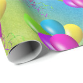 Balloons auf Regenbogen Wasserfarbe Abstrakt Geschenkpapier (Rolleneckpunkt)