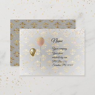 Balloons auf Royal Gold, chubby Business Card Visitenkarte