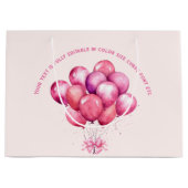 Balloons auf Trendy Barbiedoll Blush Pink Große Geschenktüte (Vorderseite)