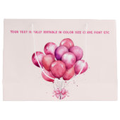 Balloons auf Trendy Barbiedoll Blush Pink Große Geschenktüte (Rückseite)