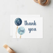 Balloons Baby Dusche Junge Zwillinge Dankeschön Ka Mitteilungskarte (Vorderseite/Rückseite Beispiel)