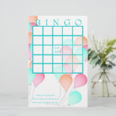 Balloons Baby Shower Bingo (Stehend Vorderseite)