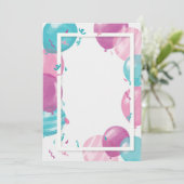 Balloons Babydusche Einladung (Stehend Vorderseite)