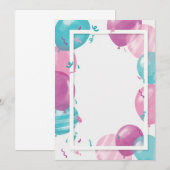 Balloons Babydusche Einladung (Vorne/Hinten)