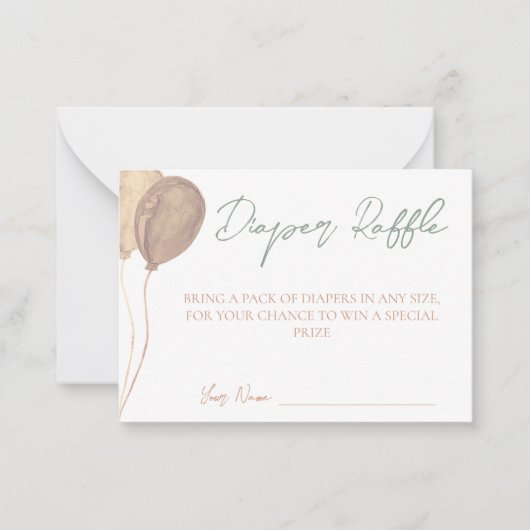 Balloons Babydusche Windelwaschkarte Mitteilungskarte (Vorderseite)