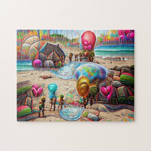 Balloons Beach Willkommen Zuhause Jigsaw Puzzle (Horizontal)