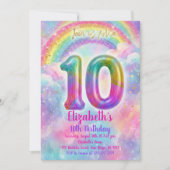Balloons Birthday 10th Birthday  Einladung (Vorderseite)
