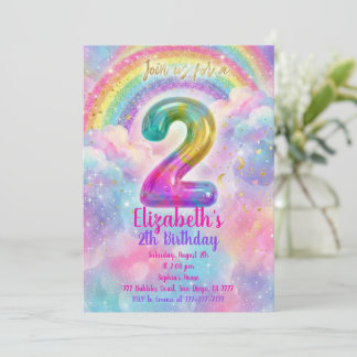 Balloons Birthday 2th Birthday  Einladung