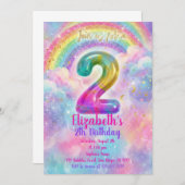 Balloons Birthday 2th Birthday  Einladung (Vorne/Hinten)