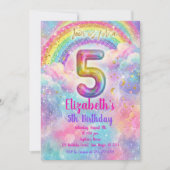 Balloons Birthday 5th Birthday  Einladung (Vorderseite)