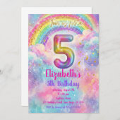 Balloons Birthday 5th Birthday  Einladung (Vorne/Hinten)