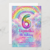 Balloons Birthday 6th Birthday Einladung (Vorne/Hinten)