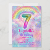 Balloons Birthday 7th Birthday  Einladung (Vorderseite)