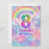 Balloons Birthday 8th Birthday  Einladung (Vorderseite)