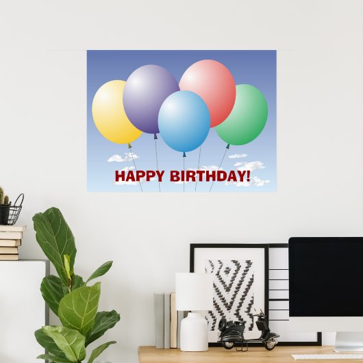 Balloons Birthday Banner Poster (Heimbüro)