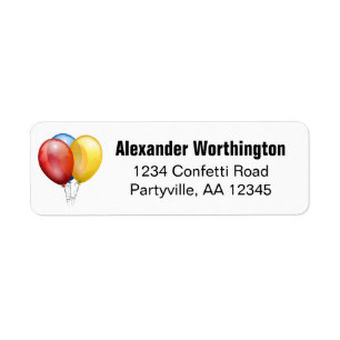 Balloons Birthday Black Address