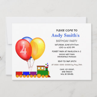 Balloons Birthday Boy Party Einladung