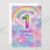 Balloons Birthday first Birthday Einladung (Vorne/Hinten)