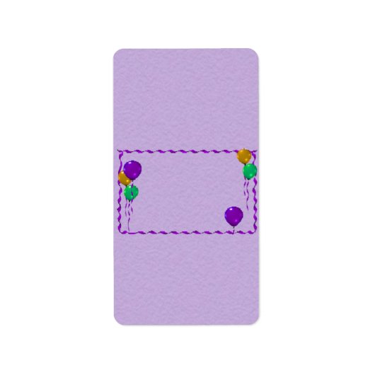 Balloons Birthday Hershey Miniatur Candy Wrapper Adressaufkleber (Vorne)