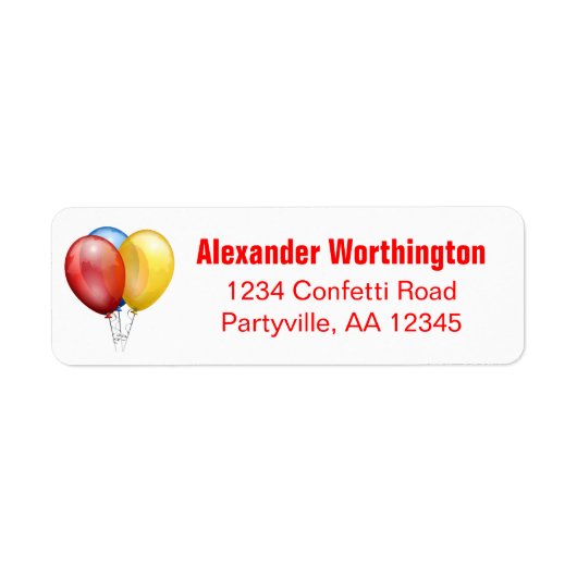 Balloons Birthday Red Address (Vorne)