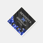 Balloons Black Blue Birthday Napkins Serviette (Ecke)