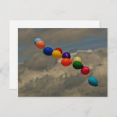Balloons blasen in der Wind-Postkarte Postkarte (Vorne/Hinten)