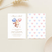 Balloons Bunny Gender Reveal Party einladen Einladung
