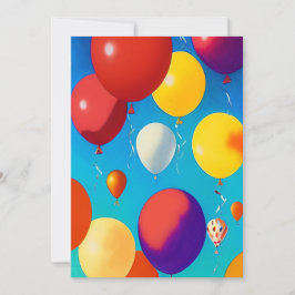 Balloons bunt feiern Flat Card Danke