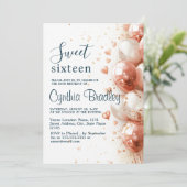 Balloons & Confetti 16 . Geburtstag Geburtstagspar Einladung (Stehend Vorderseite)