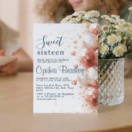 Balloons & Confetti 16 . Geburtstag Geburtstagspar Einladung