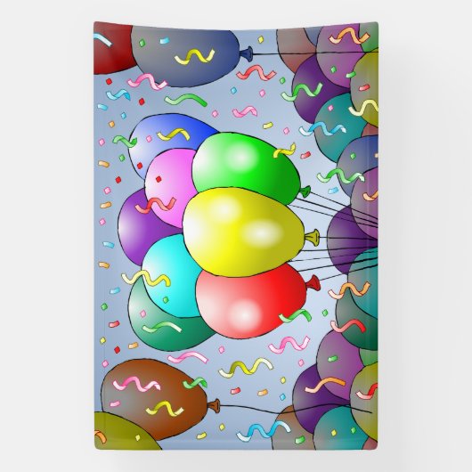 Balloons & Confetti Banner (Vertikal)
