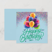 Balloons & Confetti Einladung (Vorne/Hinten)